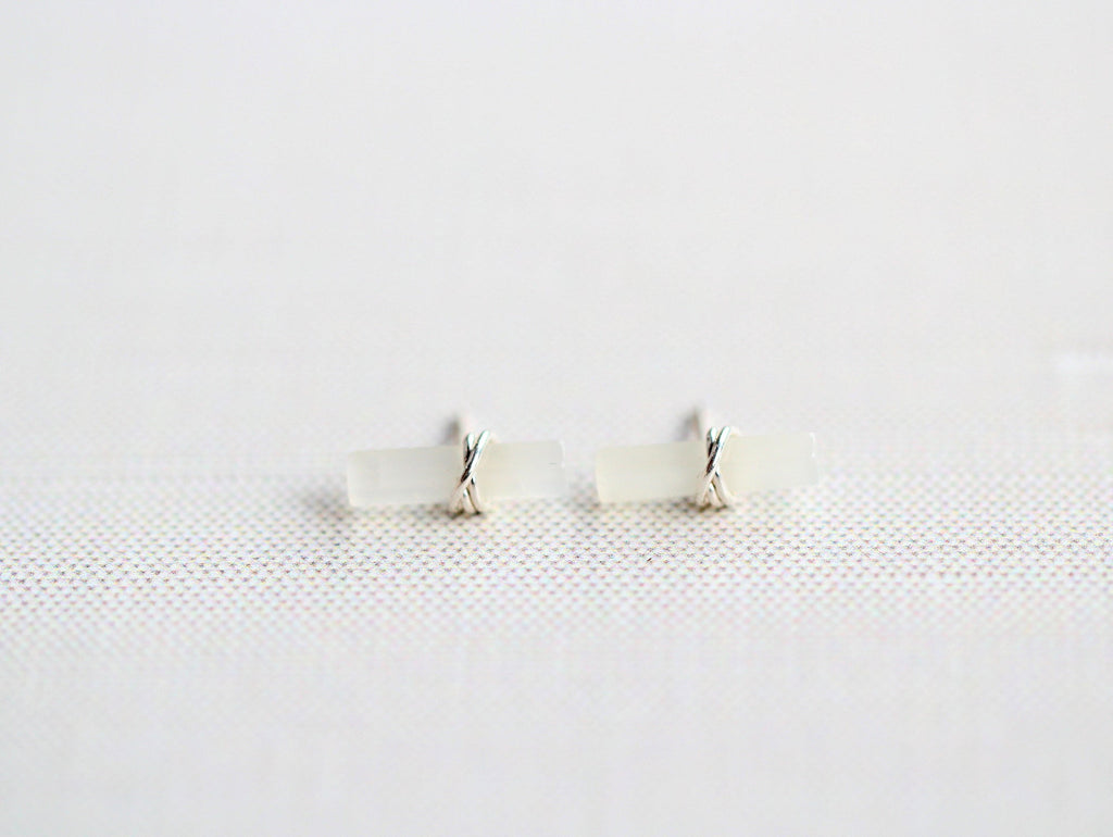 Birch Studs - Moonstone